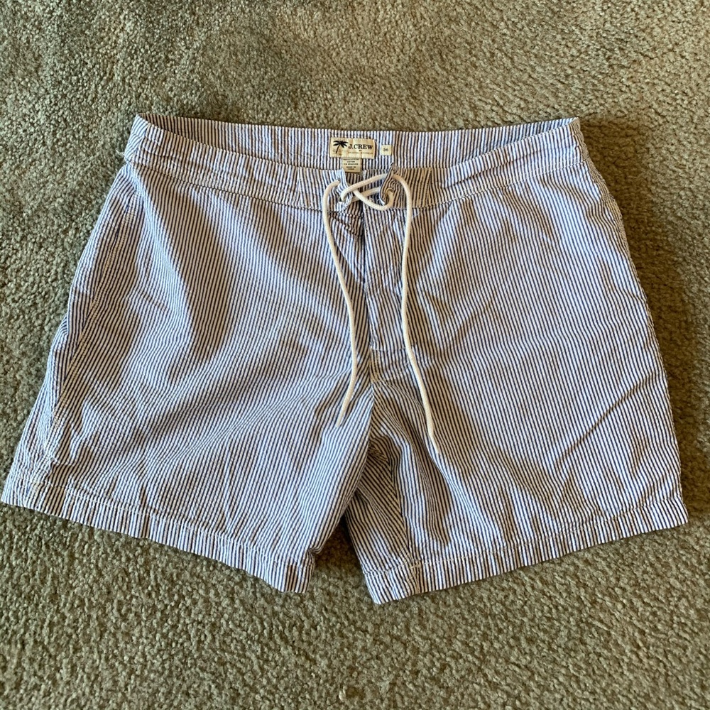 J. Crew Seersucker Bathing Suit